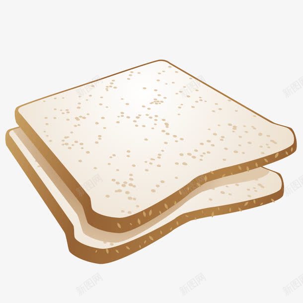 两片美味面包png免抠素材_新图网 https://ixintu.com 早餐 美味 面包 面食