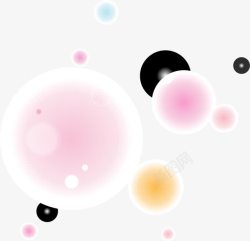 彩色泡泡漂浮素材