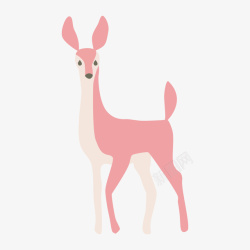 观察动物粉色扁平化小鹿元素矢量图图标高清图片