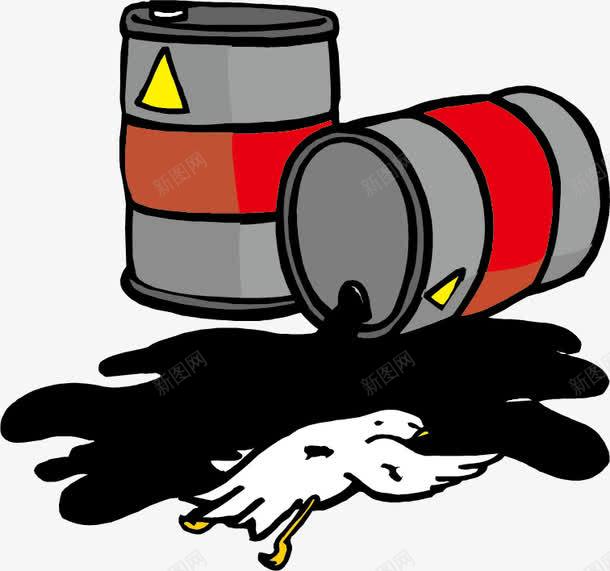 流出铁桶的石油矢量图eps免抠素材_新图网 https://ixintu.com 手绘 死鸽子 污染环境 石油 铁桶 矢量图