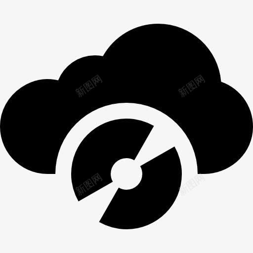 云的CD图标png_新图网 https://ixintu.com 云计算 光盘 存储 技术 音乐 音频