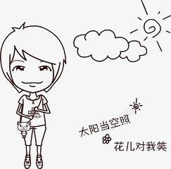 创意手绘效果合成素描小男孩素材