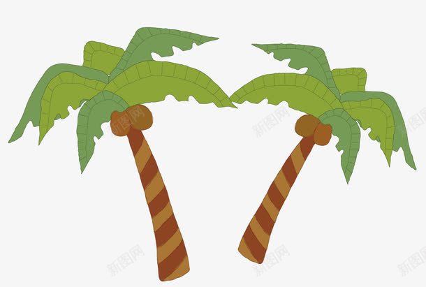 卡通椰子树矢量图ai免抠素材_新图网 https://ixintu.com 卡通椰子树 树木 植物 椰子 椰子树 矢量素材 绿色的叶子 矢量图