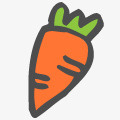 装饰性卡通素材一个胡萝卜高清图片