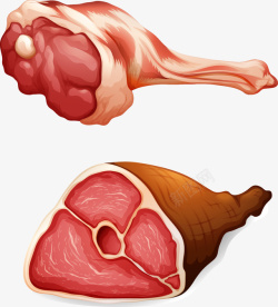 肉制品手绘腿肉矢量图高清图片