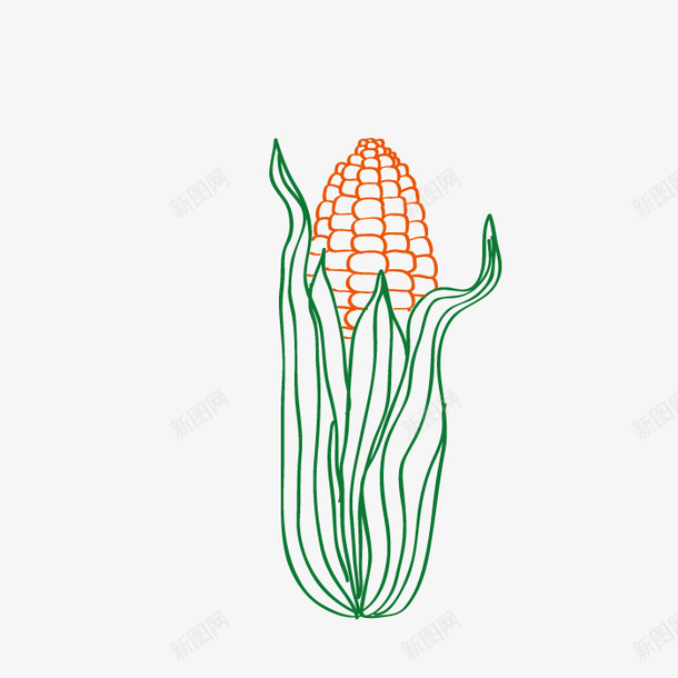 简笔玉米png免抠素材_新图网 https://ixintu.com 一根 卡通 手绘 玉米 简图 简笔 红色 绿色