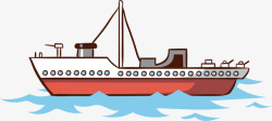 蓝色游轮海上运输的轮船矢量图高清图片