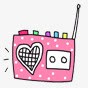卡通粉色收音机png免抠素材_新图网 https://ixintu.com 卡通 收音机 粉色