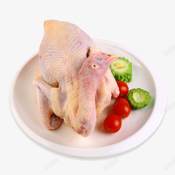 盘子里一只鸡png免抠素材_新图网 https://ixintu.com 产品实物 去毛 鸡肉