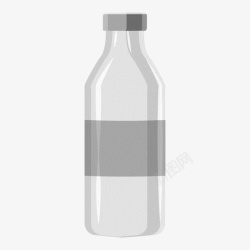 灰色容器手绘扁平化灰色水瓶高清图片
