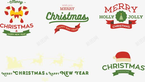 圣诞快乐图标png_新图网 https://ixintu.com 图标 圣诞帽 圣诞快乐 小鹿 蝴蝶结 鹿角