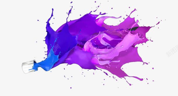 泼洒的紫色蓝色液体海报背景png免抠素材_新图网 https://ixintu.com 泼洒 海报 液体 紫色 背景 蓝色