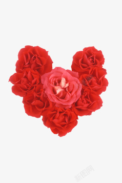 心形玫瑰花装饰素材