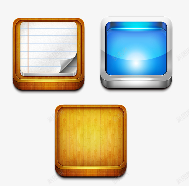 iPhoneapp应用模板图标psd_新图网 https://ixintu.com PNG图标 app图标 iPhone 应用模板 木色