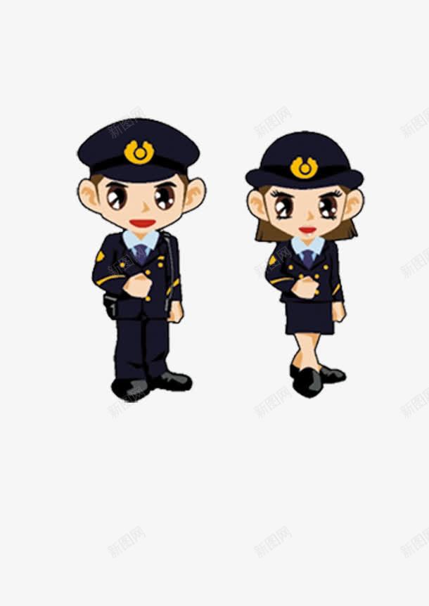 卡通警察png免抠素材_新图网 https://ixintu.com 卡通 男女 警察