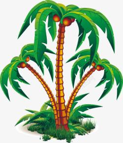 椰子树植物卡通促销素材