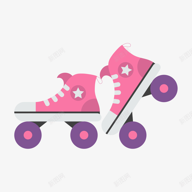 粉白色的女式轮滑鞋矢量图ai免抠素材_新图网 https://ixintu.com 女式 女式轮滑鞋 白色 白鞋 矢量图 粉色 紫色 轮滑鞋 鞋
