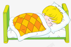 卡通绘画在睡觉的小孩素材