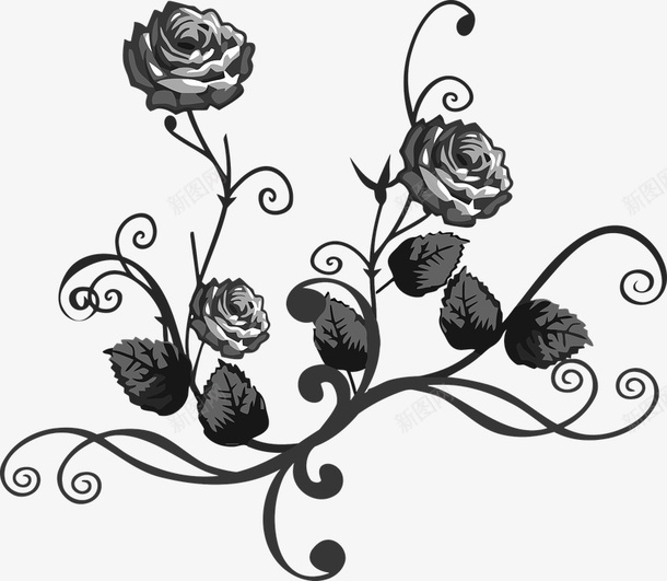 黑色的花png免抠素材_新图网 https://ixintu.com 植物 玫瑰 花 黑色 黑色的花蕊