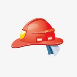 红色消防帽矢量图素材