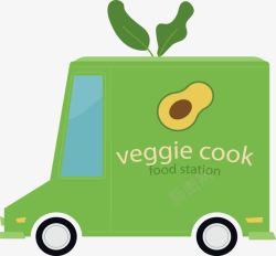健康车绿色蔬菜快餐车高清图片