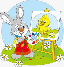 画师画画小兔子画师高清图片