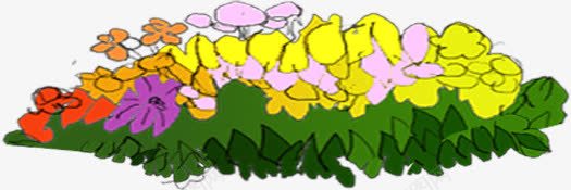 手绘彩色卡通花朵景观png免抠素材_新图网 https://ixintu.com 卡通 彩色 景观 花朵