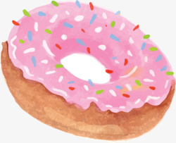 粉红奶油美味甜甜圈矢量图素材