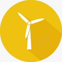 风力涡轮机清洁可再生能源的图标图标