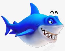可爱蓝色鲨鱼素材