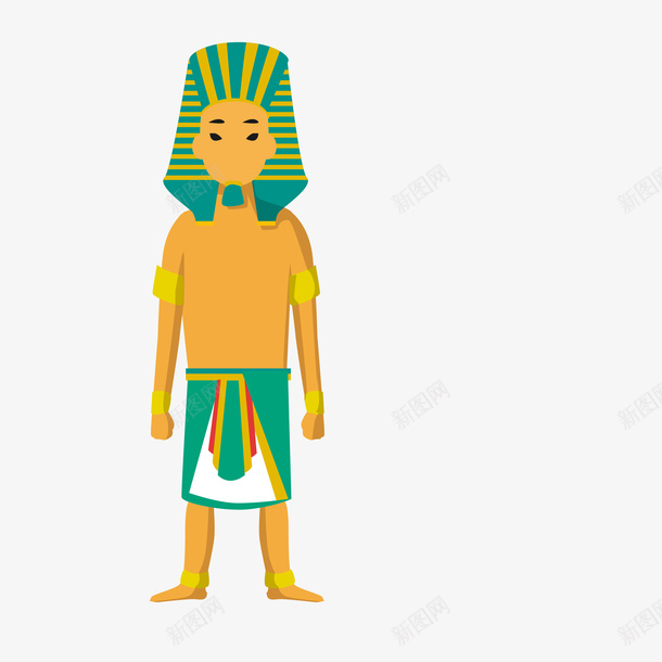 卡通手绘埃及法老图矢量图ai免抠素材_新图网 https://ixintu.com 卡通的 埃及 埃及侍卫 埃及法老 手绘的 文明 矢量图 绿色的 黄色的