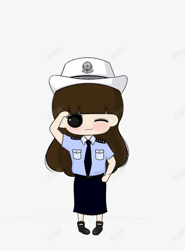 女警png免抠素材_新图网 https://ixintu.com 卡通 女警察 小女警 手绘 敬礼 立正敬礼