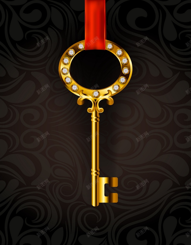 金色钥匙矢量图ai设计背景_新图网 https://ixintu.com 开门 插画 矢量图 金色 钥匙 锁匙