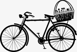 卡通自行车剪影矢量图素材