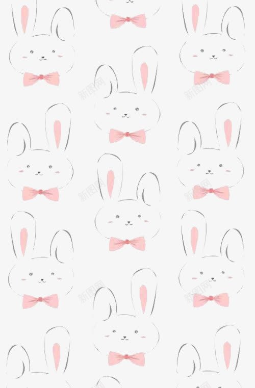 粉色可爱小兔壁纸psd免抠素材_新图网 https://ixintu.com ppt元素 壁纸元素 小兔 粉色