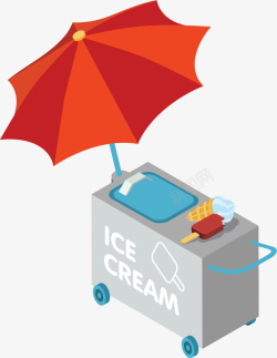 卡通冰淇淋餐车素材