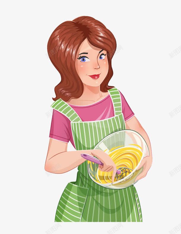 搅拌鸡蛋的女人png免抠素材_新图网 https://ixintu.com 卡通 女人 烹饪 食品 鸡蛋