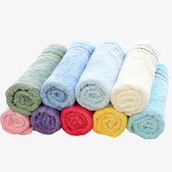 竹纤维毛巾五颜六色的纤维毛巾高清图片