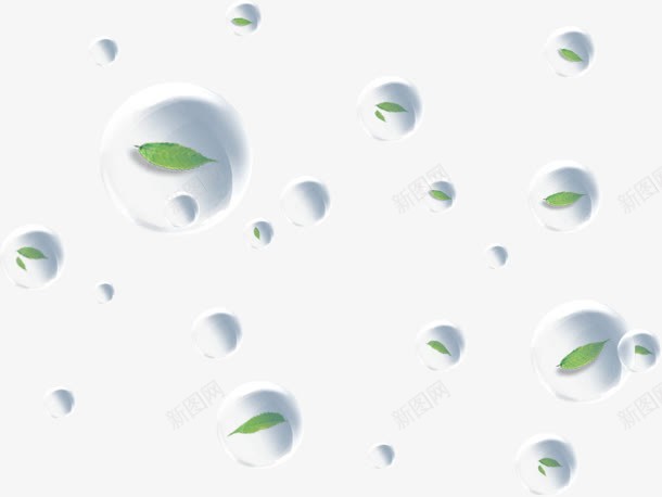 清新泡泡绿色树叶装饰png免抠素材_新图网 https://ixintu.com 树叶 泡泡 清新 绿色 装饰