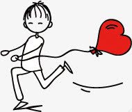 卡通男孩心形红色气球png免抠素材_新图网 https://ixintu.com 卡通 心形 气球 男孩 红色