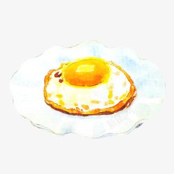 煎鸡蛋手绘画片素材