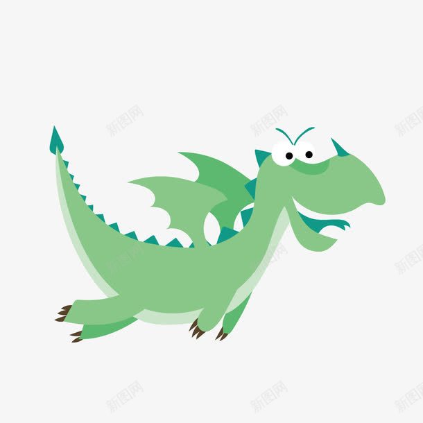 绿色恐龙png免抠素材_新图网 https://ixintu.com 卡通 商务 恐龙 扁平化 科技 绿色 锯齿 飞舞