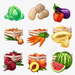 卡通水果蔬菜矢量图素材