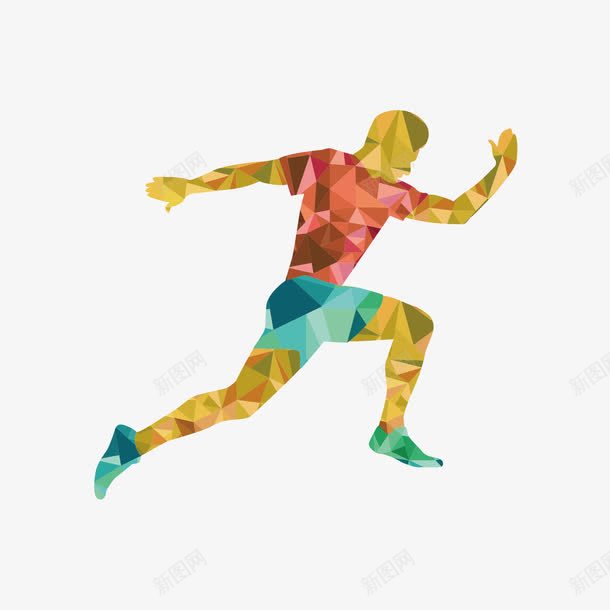 拼色跑动中的人png免抠素材_新图网 https://ixintu.com 人 拼色 拼色运动 跑动 跑动的人 运动 运动项目