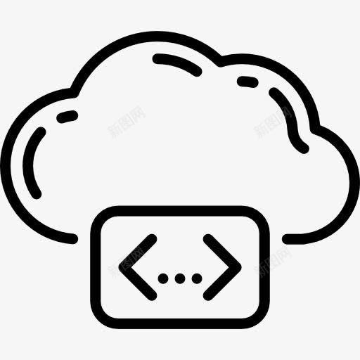 云编码图标png_新图网 https://ixintu.com 云存储 云计算 代码 技术 编程语言 计算