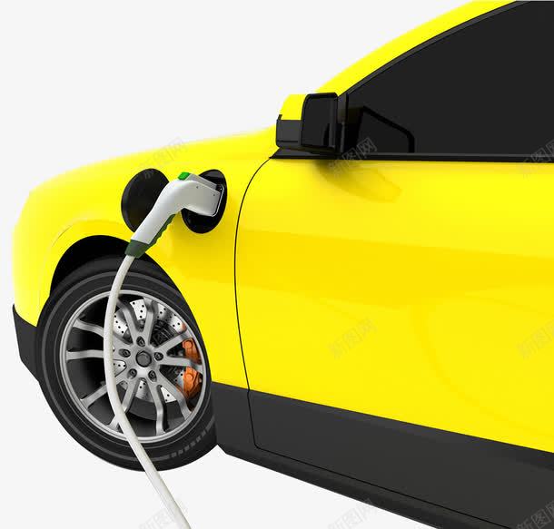 电动汽车充电器png免抠素材_新图网 https://ixintu.com 充电桩 电动汽车 电池 黄色