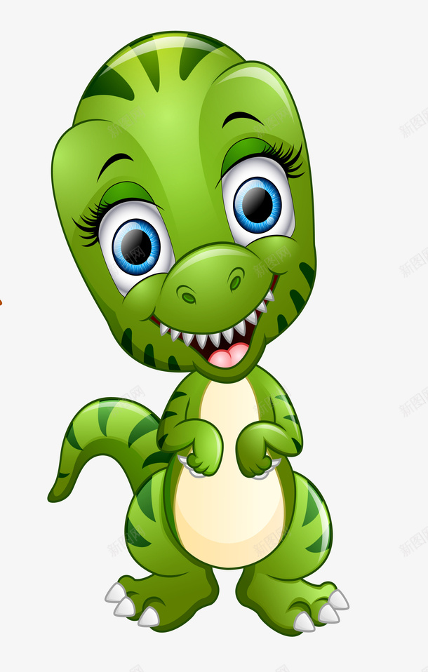 绿色恐龙矢量图eps免抠素材_新图网 https://ixintu.com 卡通 卡通可爱 卡通的 可爱的恐龙 绿色 绿色恐龙 矢量图