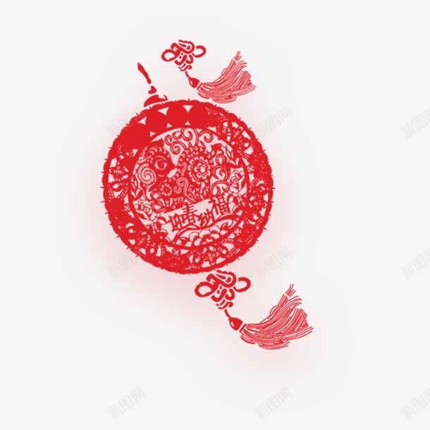 红色中国结剪纸png免抠素材_新图网 https://ixintu.com 剪纸 新年 红色 节日素材中国出风口