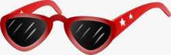 红色卡通眼镜装饰图案素材