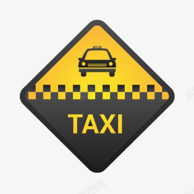 AI黄色出租车图标图标